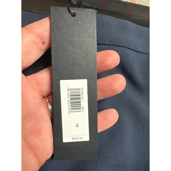 Banana Republic Suit Set Size 4 Dark Blue Italian Wool Skirt & Jacket NWT - Picture 4 of 9